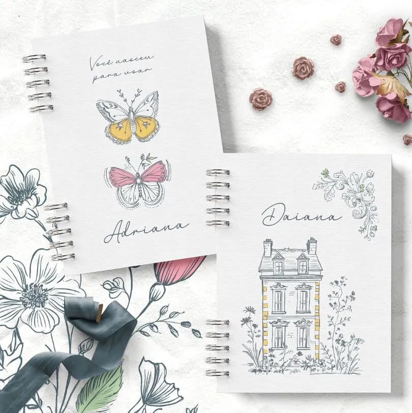 Prévia do presente Kit capas & miolo caderno Refúgio Encantado